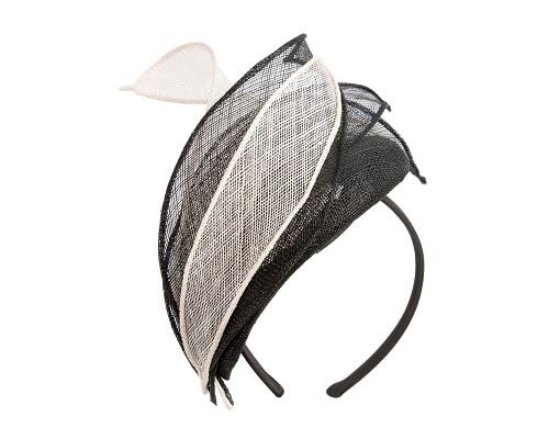 Fascinators Online - Black & Cream spring racing fascinator by Max Alexander