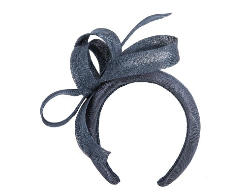 Fascinators Online - Navy sinamay bow on the headband by Max Alexander