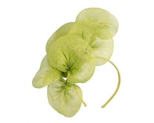 Fascinators Online - Lime Green sinamay flower fascinator by Max Alexander
