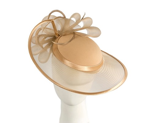 Gold custom made Mother of the Bride hat