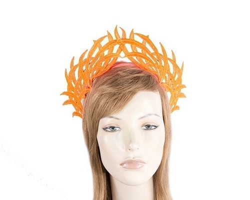 Fascinators Online - Orange lace crown