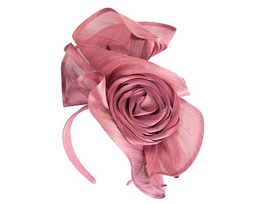Fascinators Online - Dusty Pink sculptured silk abaca fascinator by Fillies Collection