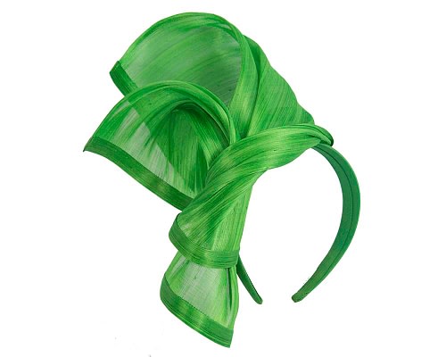 Fascinators Online - Lime twists of silk abaca fascinator by Fillies Collection