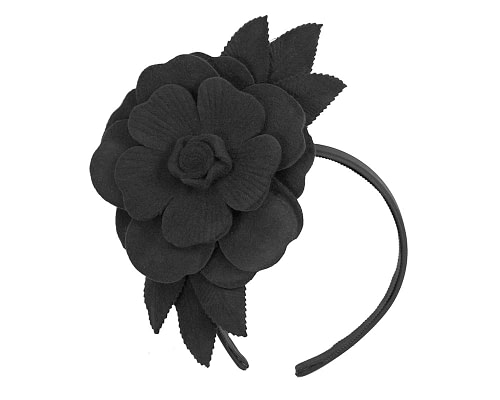 Fascinators Online - Black felt flower fascinator by Max Alexander