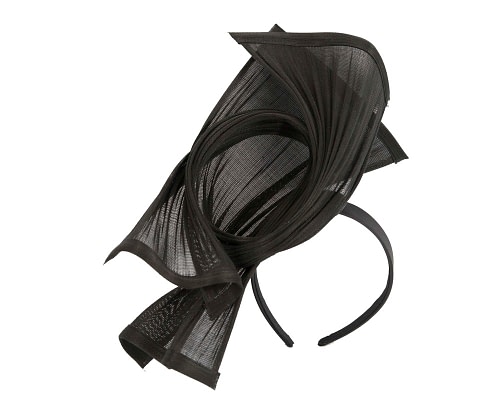 Fascinators Online - Black twisted jinsin racing fascinator by Fillies Collection
