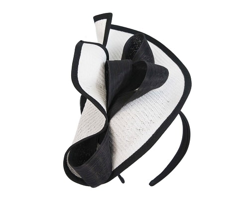 Fascinators Online - White & Black fascinator with bow by Fillies Collection
