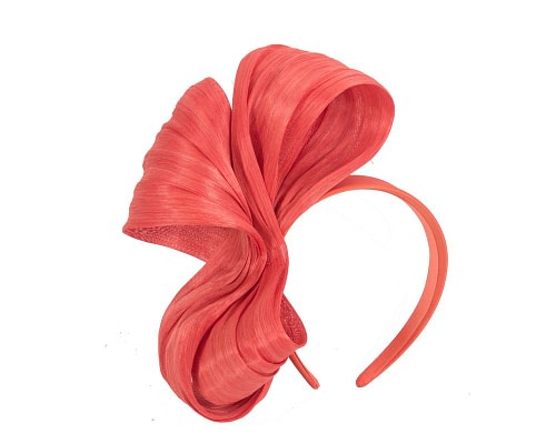 Fascinators Online - Orange bow racing fascinator by Fillies Collection