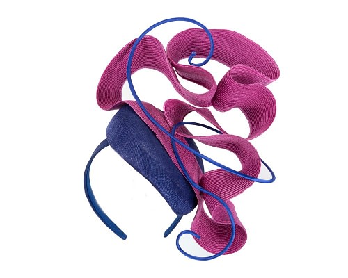 Fascinators Online - Designers royal blue & fuchsia racing fascinator by Fillies Collection