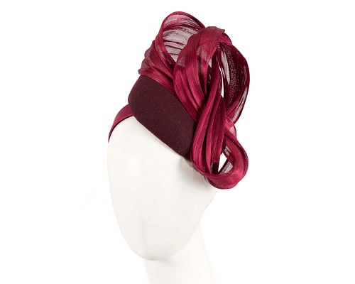 Fascinators Online - Bespoke burgundy pillbox with bow by Fillies Collection