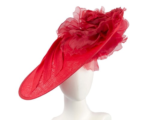 Fascinators Online - Large red plate racing fascinator by Fillies Collection