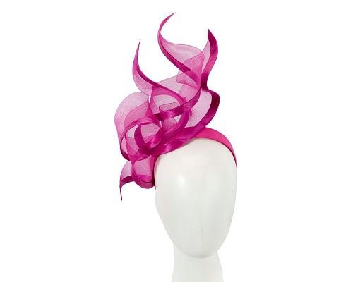 Fascinators Online - Bespoke large fuchsia racing fascinator by Fillies Collection