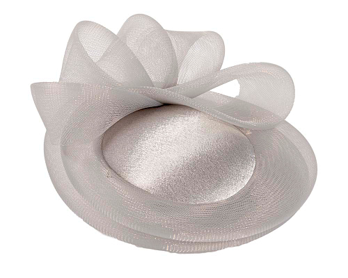 Fascinators Online - Silver custom made cocktail hat by Cupids Millinery