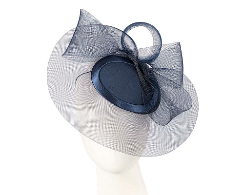 Fascinators Online - Navy custom made Mother of the Bride cocktail hat