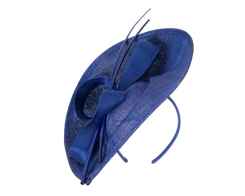 Fascinators Online - Bespoke royal blue sinamay fascinator by Max Alexander