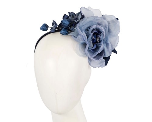 Fascinators Online - Blue and navy flower headband by Max Alexander