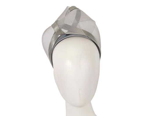 Fascinators Online - Silver turban headband by Fillies Collection