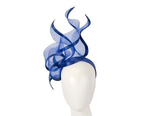 Fascinators Online - Bespoke royal blue navy racing fascinator by Fillies Collection