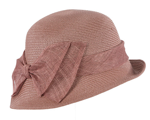 Fascinators Online - Taupe cloche hat with bow by Max Alexander