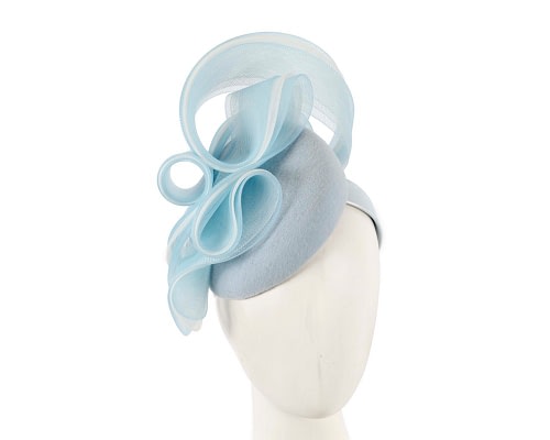 Fascinators Online - Large light blue winter racing fascinator by Fillies Collection
