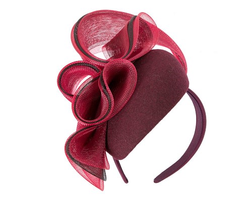 Fascinators Online - Large wine winter racing fascinator by Fillies Collection