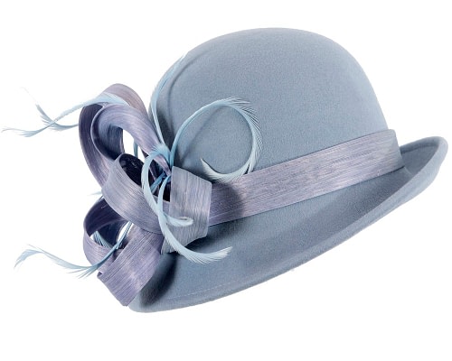 Fascinators Online - Light blue winter fashion hat by Fillies Collection