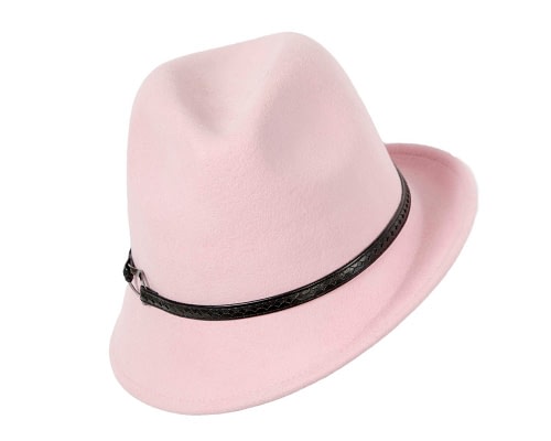 Fascinators Online - Pink ladies felt fedora hat by Max Alexander