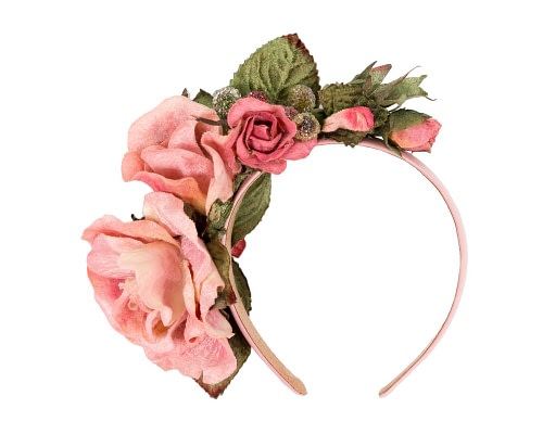 Fascinators Online - Pink vintage flower headband by Max Alexander