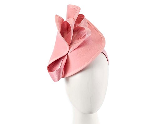 Fascinators Online - Felt pink twist with bow by Fillies Collection