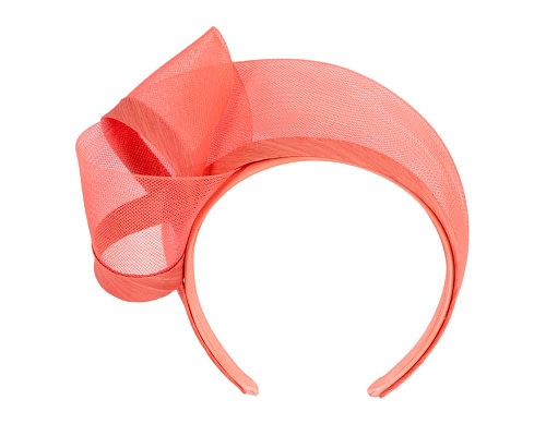Fascinators Online - Coral racing fascinator headband by Fillies Collection