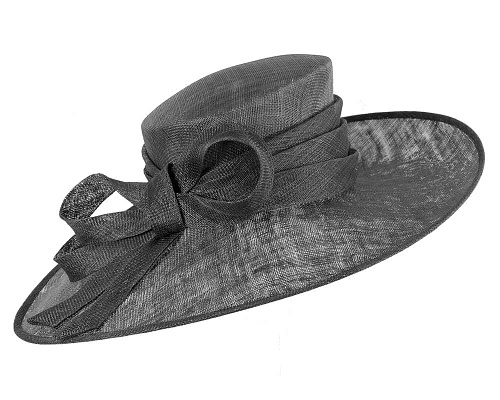 Fascinators Online - Exclusive black sinamay hat by Max Alexander