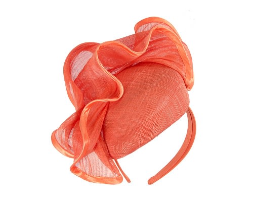 Fascinators Online - Orange fashion pillbox fascinator by Fillies Collection
