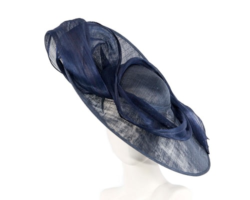 Fascinators Online - Large navy sinamay fascinator hat by Fillies Collection