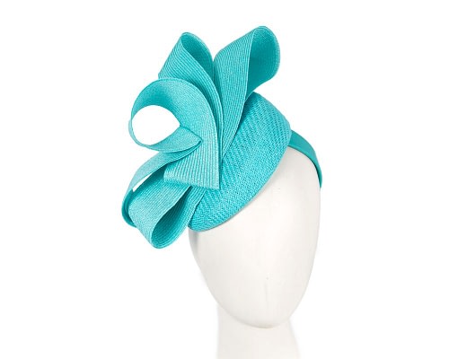 Fascinators Online - Turquoise racing pillbox fascinator by Fillies Collection