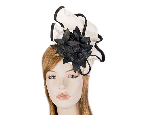 Fascinators Online - Cream and Black fascinator by Fillies Collection