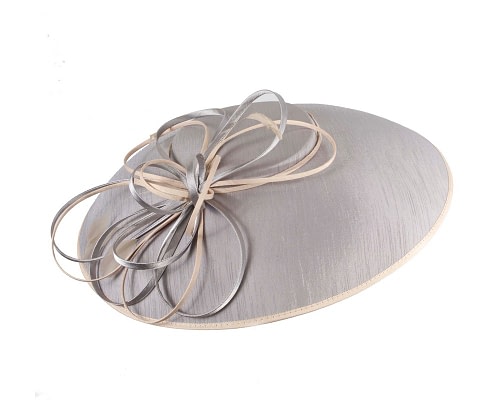 Fascinators Online - Wide brim silver fashion fascinator hat