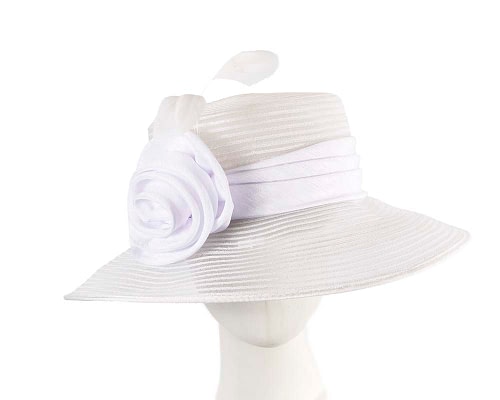 Fascinators Online - White ladies fashion hat