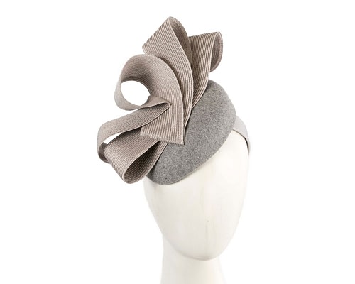 Fascinators Online - Silver winter racing pillbox fascinator by Fillies Collection