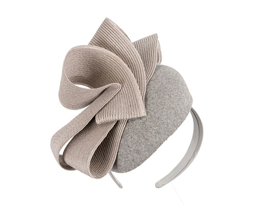Fascinators Online - Silver winter racing pillbox fascinator by Fillies Collection