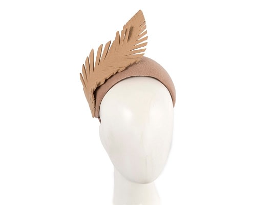 Fascinators Online - Beige winter fascinator headband
