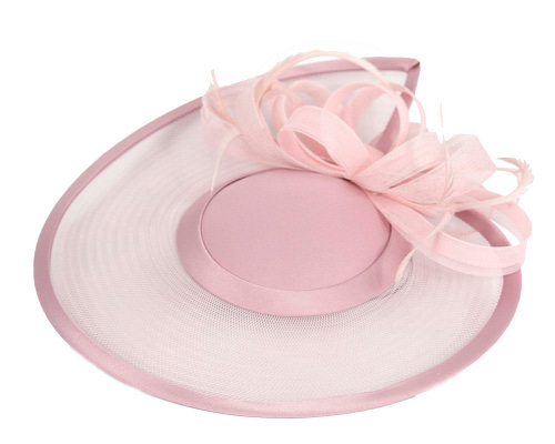 Fascinators Online - Custom made dusty pink cocktail hat