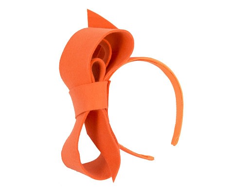 Fascinators Online - Orange felt bow fascinator by Max Alexander