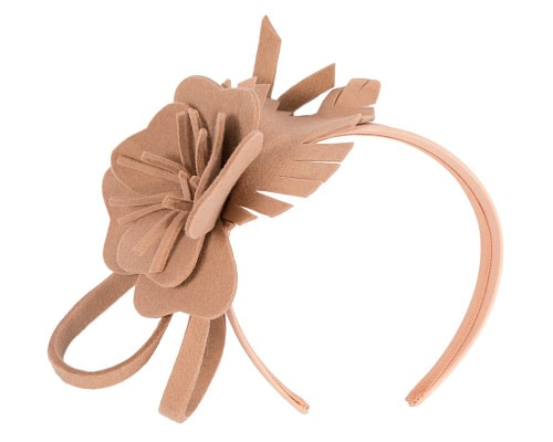 Fascinators Online - Beige felt flower fascinator headband