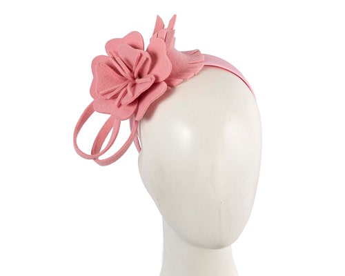 Fascinators Online - Pink felt flower fascinator headband