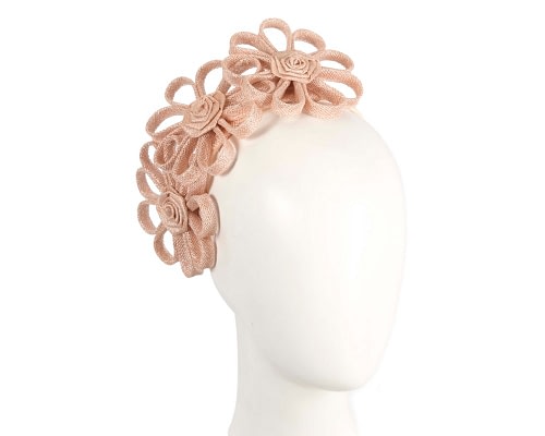 Fascinators Online - Nude flowers fascinator headband by Max Alexander