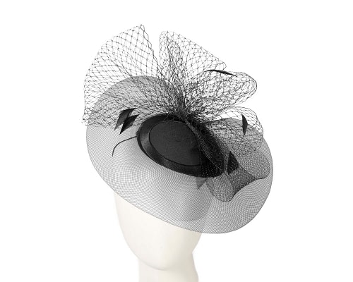 Fascinators Online - Black custom made cocktail hat