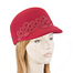 Fascinators Online - Red felt ladies cap with lace