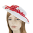 Fascinators Online - White & red fashion boater hat with lace by Max Alexander