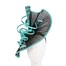 Fascinators Online - Large black & turquoise jinsin racing fascinator by Fillies Collection