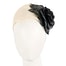 Fascinators Online - Cream black leather flower headband fascinator by Max Alexander