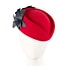 Fascinators Online - Red & navy felt winter fashion beret by Fillies Collection